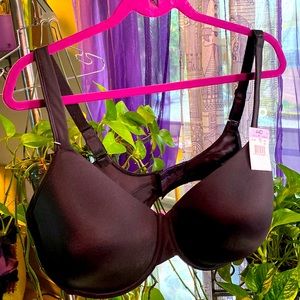 Matte black mesh underwire bra. 44D never worn. Bali.